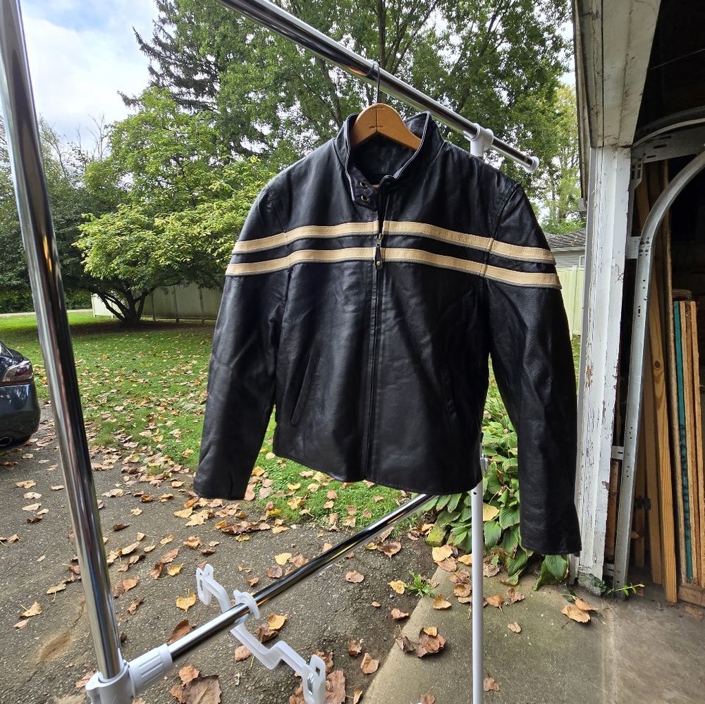 Wilda Genuine Leather Motorcycle Coat with lining